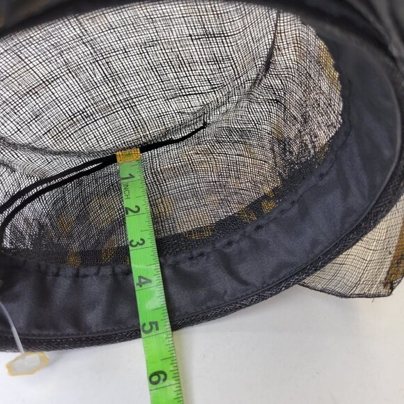 Black and Gold Polka Dots Pillbox Hat Church Hat Weddings - Picture 14 of 15